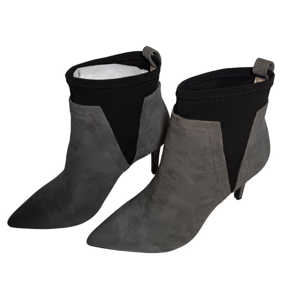 Jones New York "Ashley" Suede Grey/ Black Booties- 9M